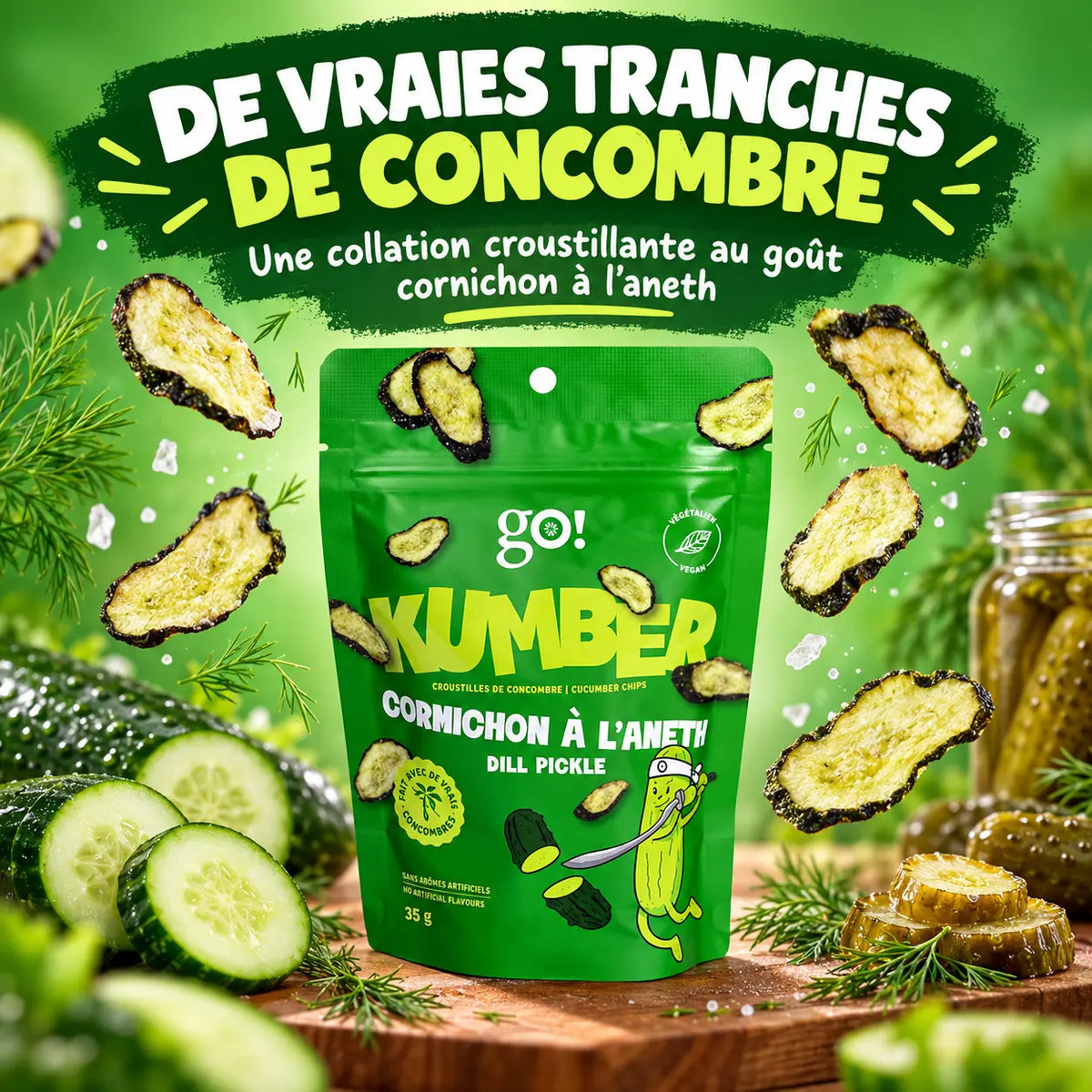 Go Nutrition GO KUMBER – Chips de concombre 35 g