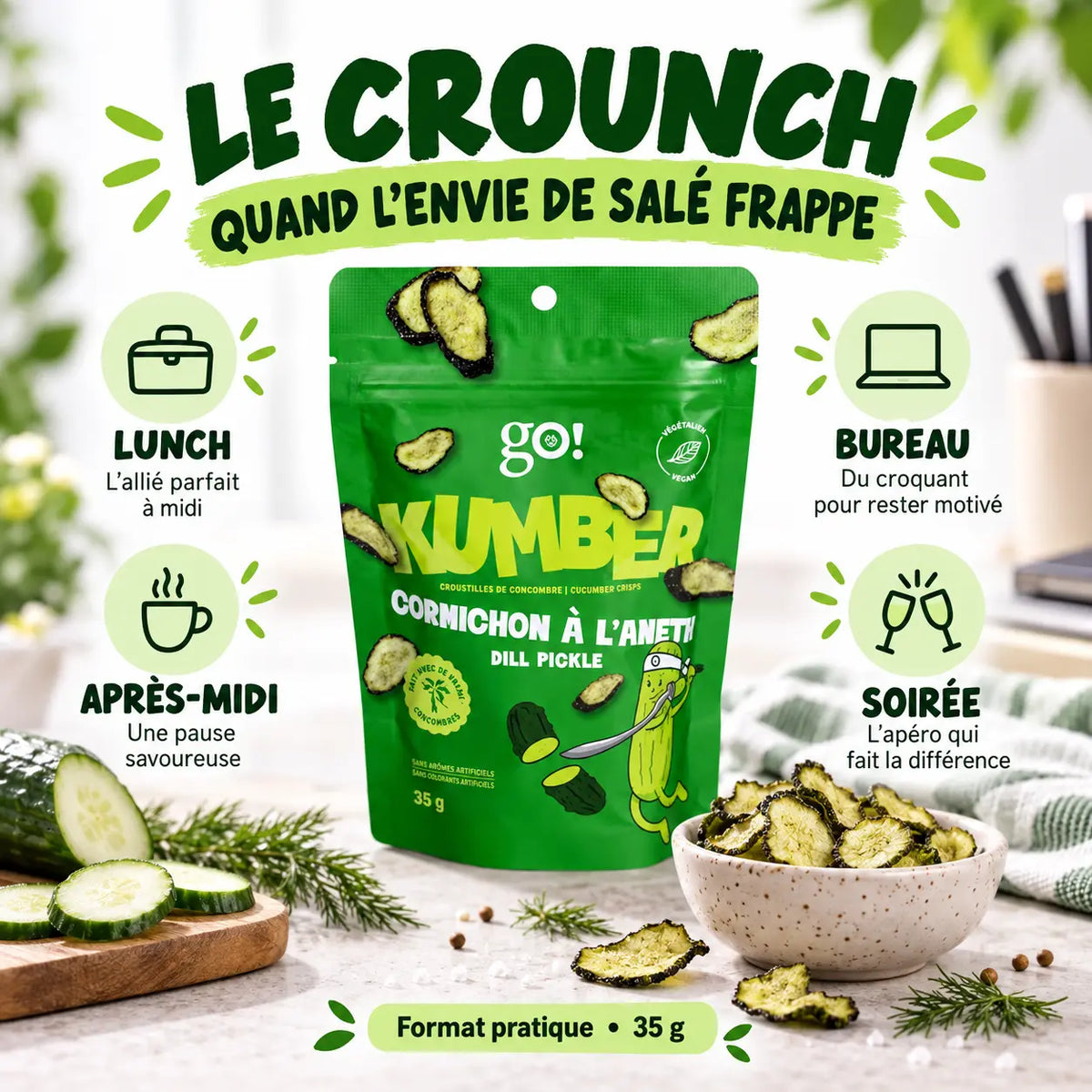 Go Nutrition GO KUMBER – Chips de concombre 35 g
