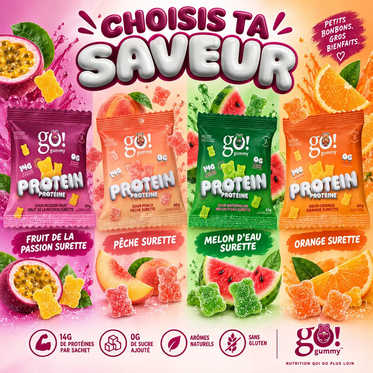 Go Nutrition GO Gummy Protéine – 60 g