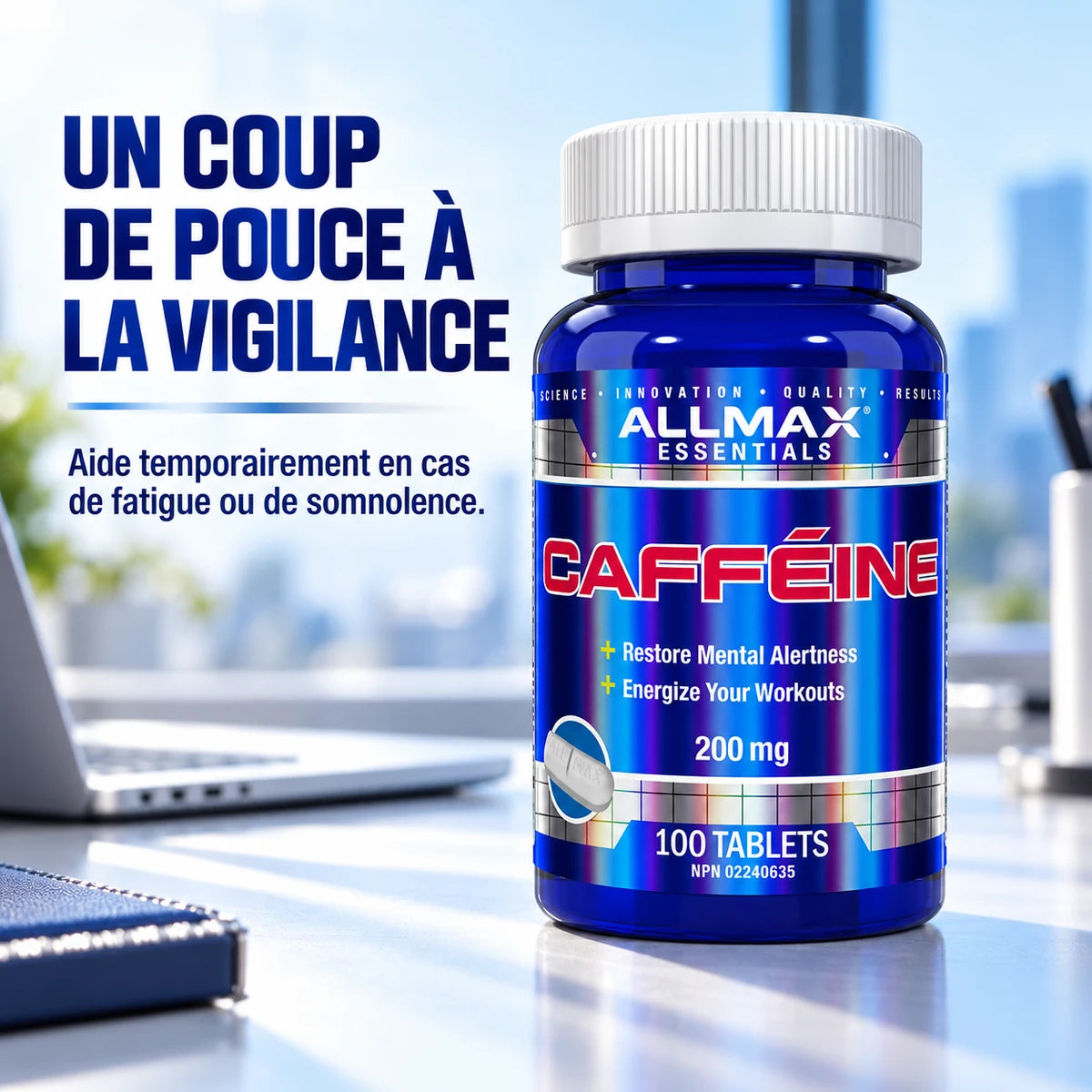 Allmax - Caféine 200 mg - 100 comprimés