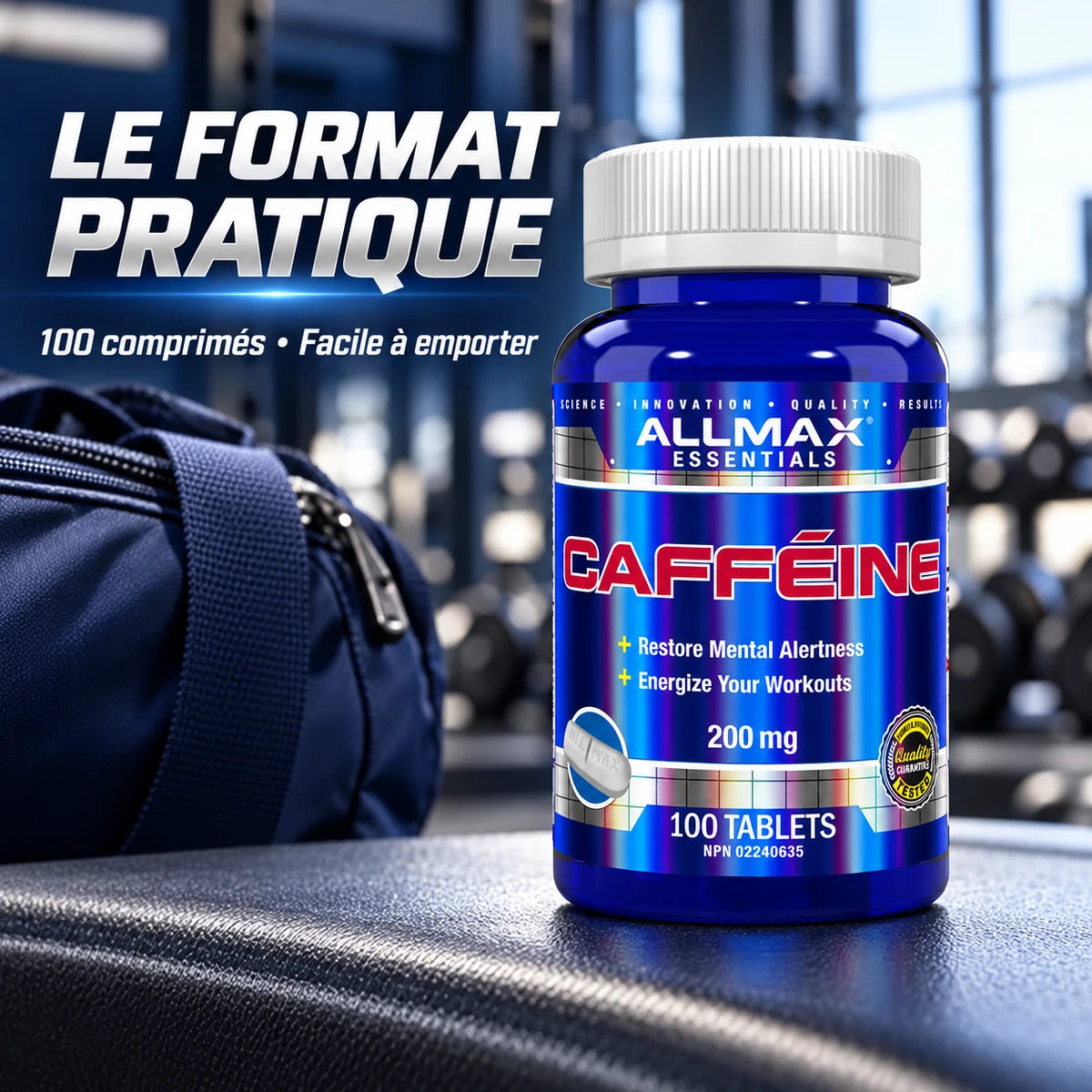 Allmax - Caféine 200 mg - 100 comprimés