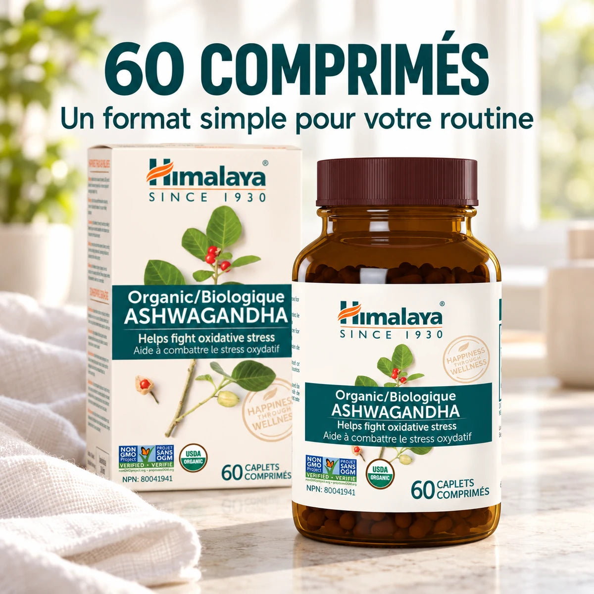 Himalaya - Ashwagandha biologique - 60 comprimés