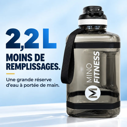 Mino Fitness – Mug 2,2 L | Bouteille d’eau grand format