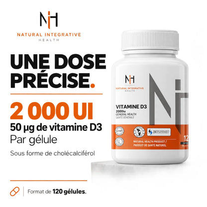 NIH Vitamine D3 2000 UI – 120 gélules