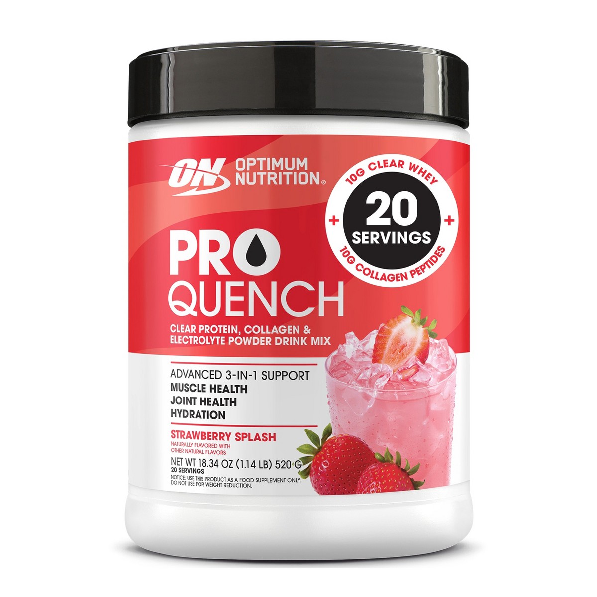Optimum Nutrition PRO Quench Strawberry Splash – 20 portions