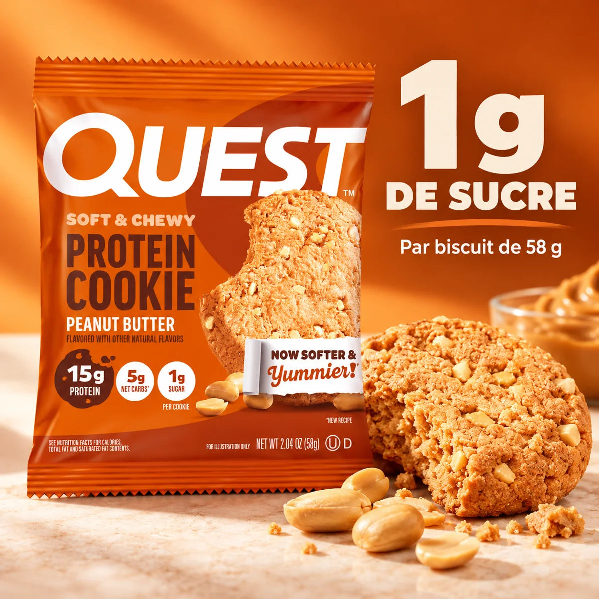 Quest - Cookie protéiné - 58 g